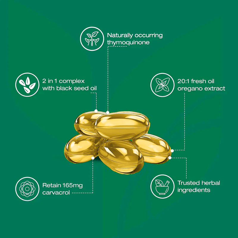 Mitrophics™ Oil of Oregano with Black seed Oil Soft Gels